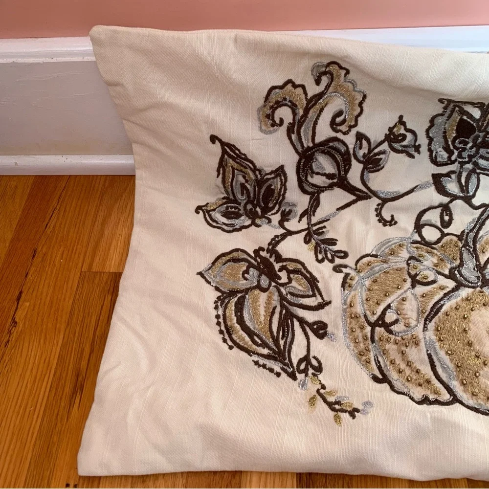 Pottery Barn Pillow Cover Fall Pumpkin Halloween Thanksgiving Harvest Canvas